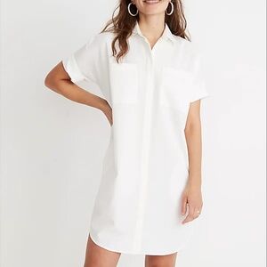 Madewell shirt dress, small, white